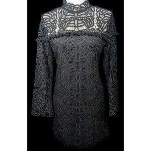 Tularosa Gothic Matilda Lace Mock Neck Shift Dress Size Small